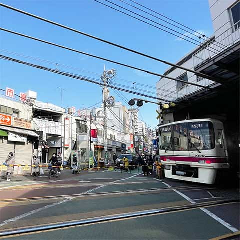 下高井戸商店街と京王線